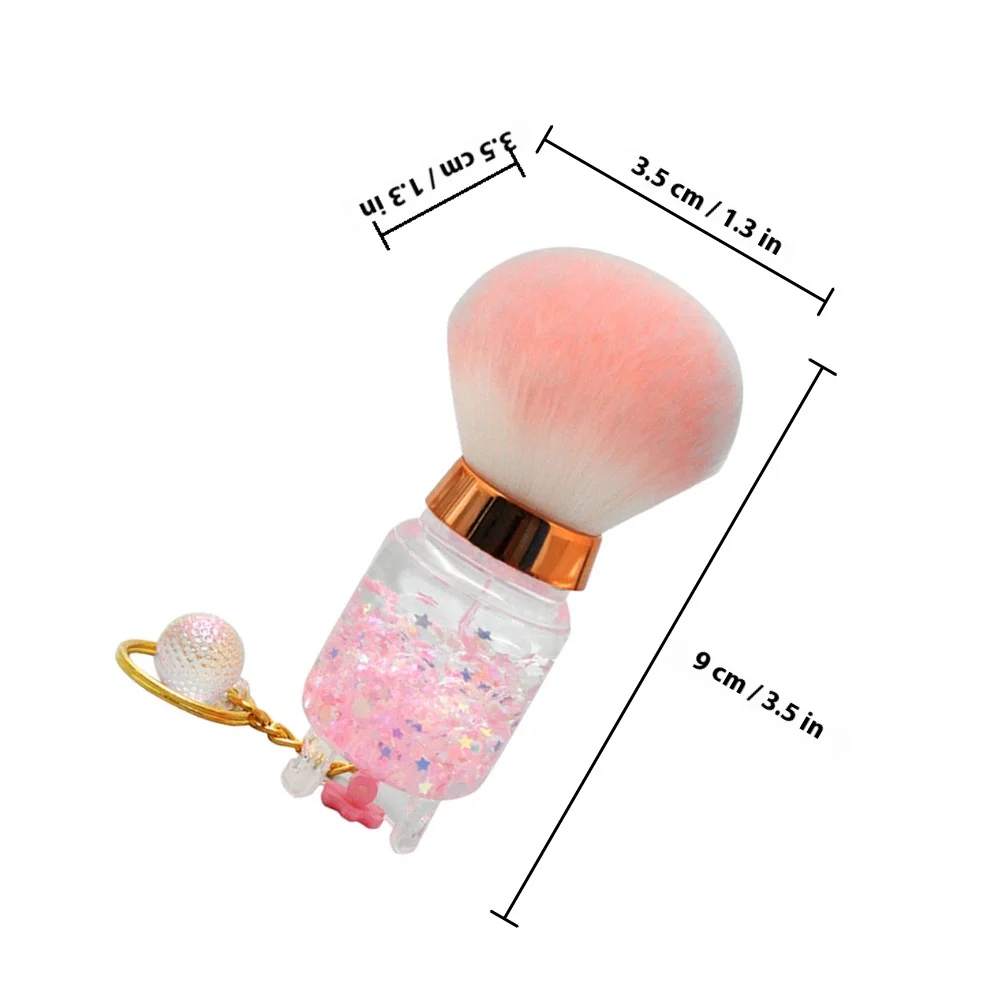 فرشاة البودرة لبودرة أحمر الخدود السائبة، هايلايتر للوجه، أداة صغيرة محمولة، شعيرات ناعمة للعناية بالبشرة