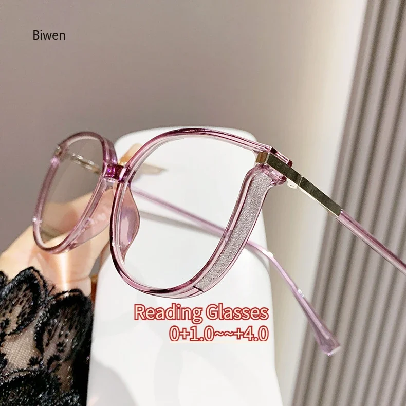 

New Reading Glasses for Women Unisex Retro Color Changing Sun Glasses Fashion Cat Eye Far-sighted Presbyopia clear glasses