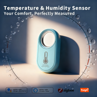 Tuya Zigbee Temperature Humidity Sensor Hanging Removeable Smart Life App Thermometer Detector Alexa Google Home Voice Control