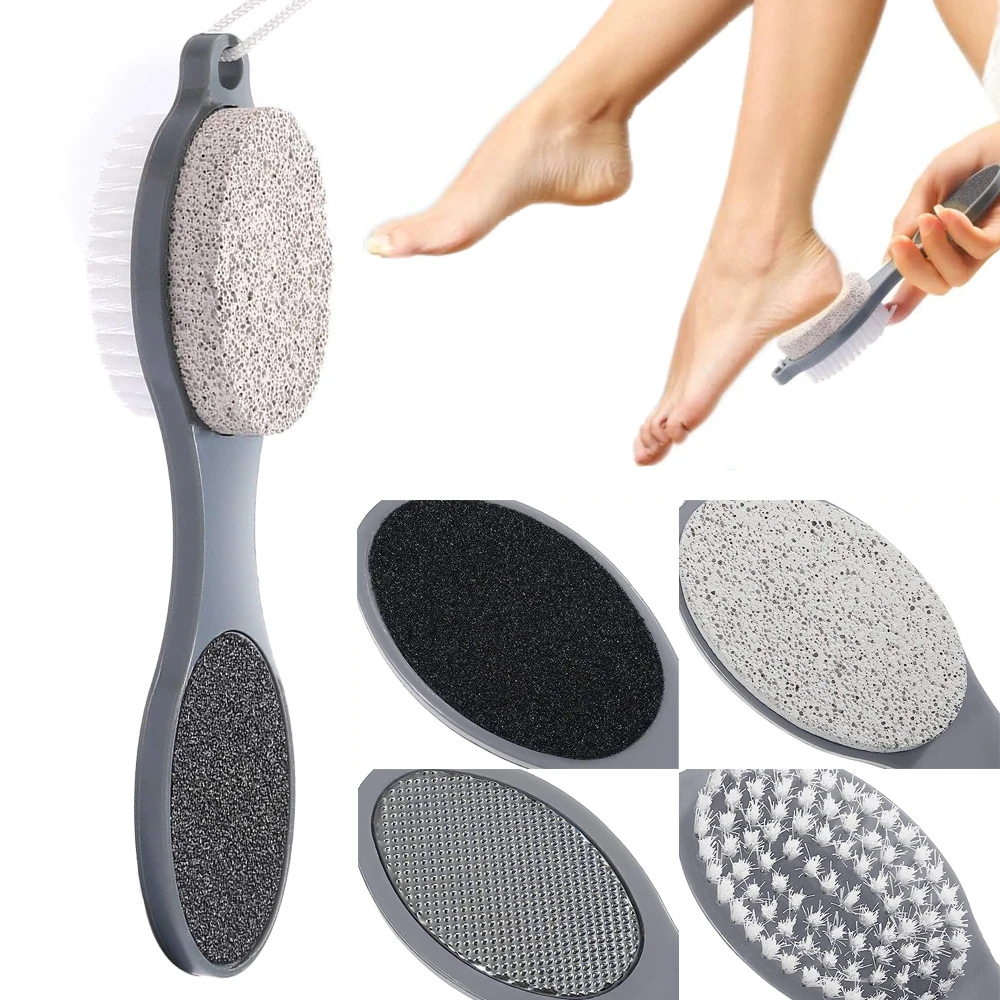 1PC Foot File Pumice Stone Dead Skin Remover Brush 4 in 1 Foot File Pedicure Grinding Tool Women Men Dry and Wet Foot Care Tool