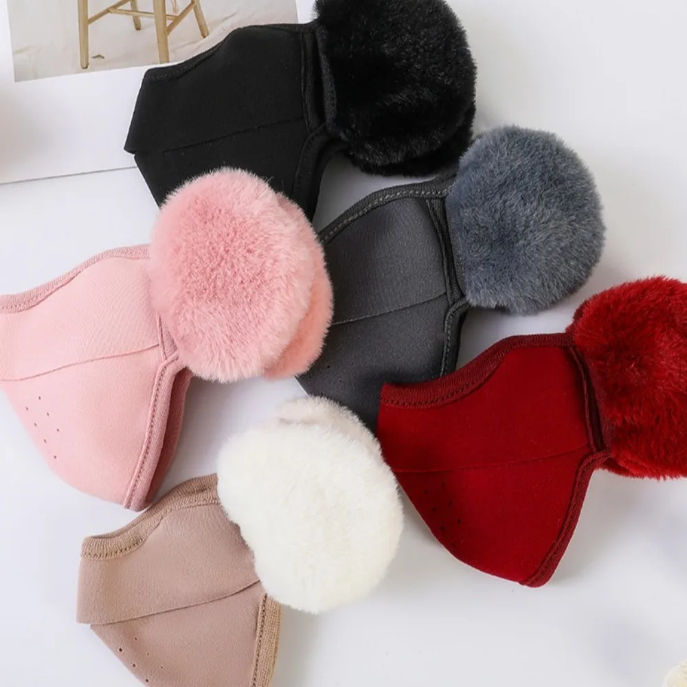 2-in-1 Thermal Earmuffs Mask Winter Warm Elastic Fleece Winter Mask Windproof Ear Protection Riding Mask for Autumn and Winter