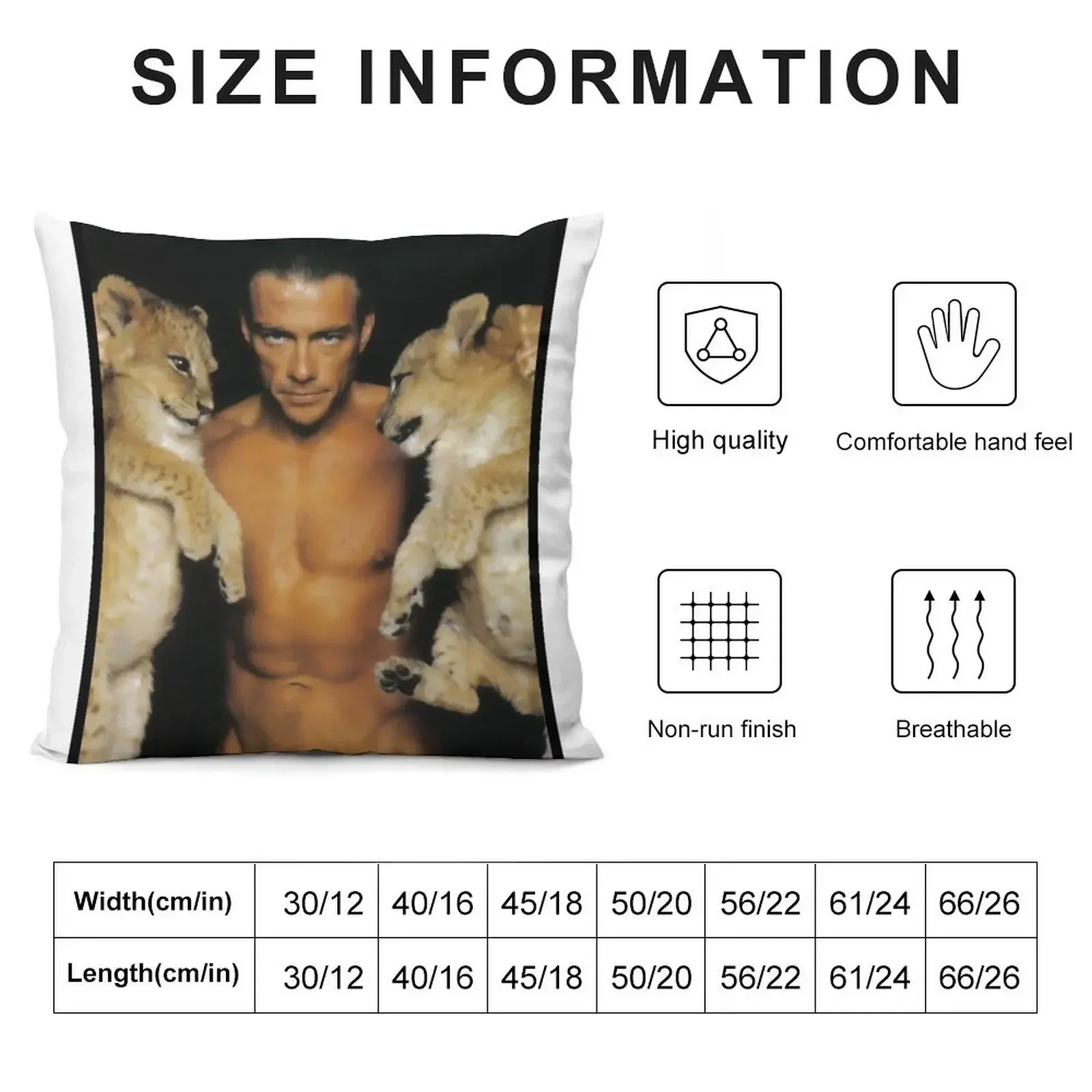 Jean Claude Van Damme Cats Throw Pillow Sitting Cushion Luxury Living Room Decorative Cushions pillow