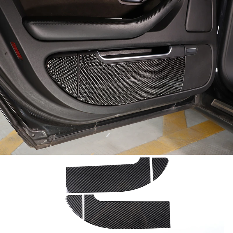 

Car Rear Door Anti-kick Panel Sticker for Audi A8 D3 2004 - 2012 Soft Carbon Fiber Interior Accessories