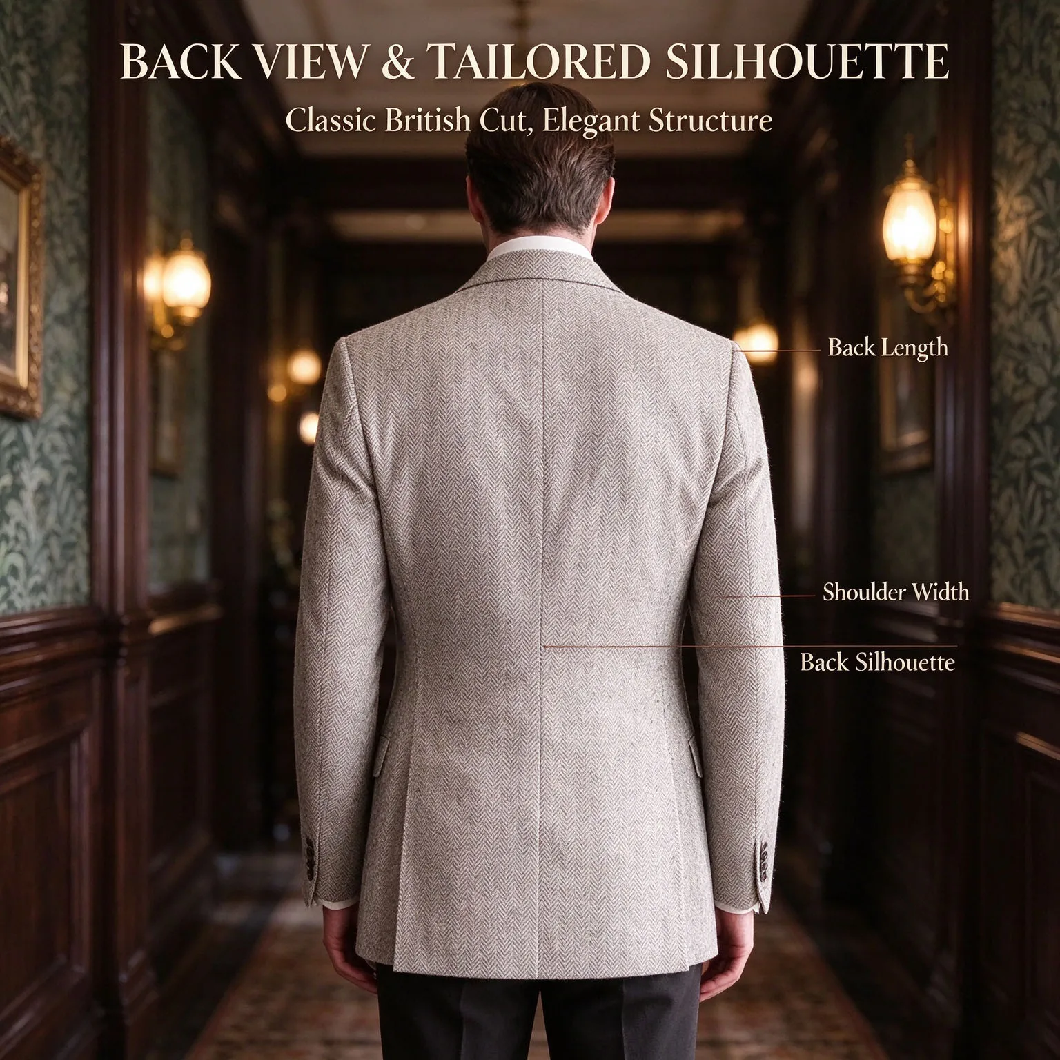 Men's Herringbone Slim Fit Casual Blazer Double Breasted Stylish Comfortable Jacket Coat for Men's Suit