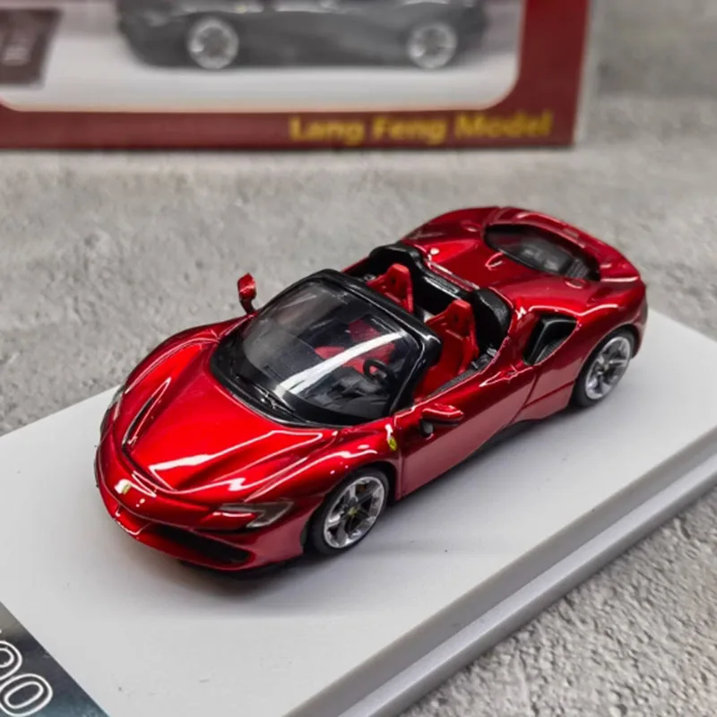 Diecast 1:64 SF90 Roadster Hardtopเปิดประทุนจําลองรถรุ่นStaticคอลเลกชันตกแต่งวันหยุดของเล่นของที่ระลึกของขวัญ