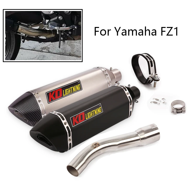 

For Yamaha FZ1 Motorcycle Exhaust Sytsem Muffler Tail Pipe With DB Killer Slip On Middle Connect Link Tube Stainless Steel