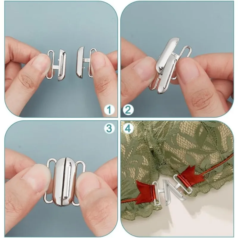 12 Sets 3 Colors Front Closing Bikini Clasp Clicker Closure 1\'\' Bra Closure Alloy Bikini Hook Closure Garment Clasps Bra Buckle