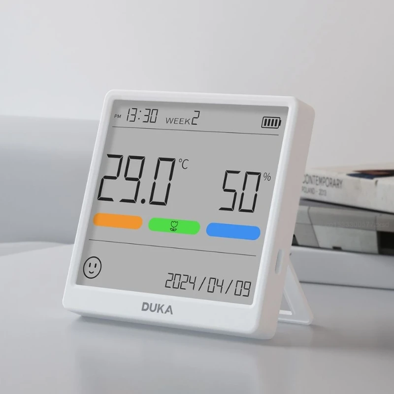 DUKA THSE 4.3-inch Temperature Humidity High-precision LCD Digital Electron Temperature Mini Home Multifunctional Clock