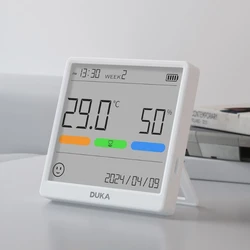 DUKA THSE 4.3-inch Temperature Humidity High-precision LCD Digital Electron Temperature Mini Home Multifunctional Clock