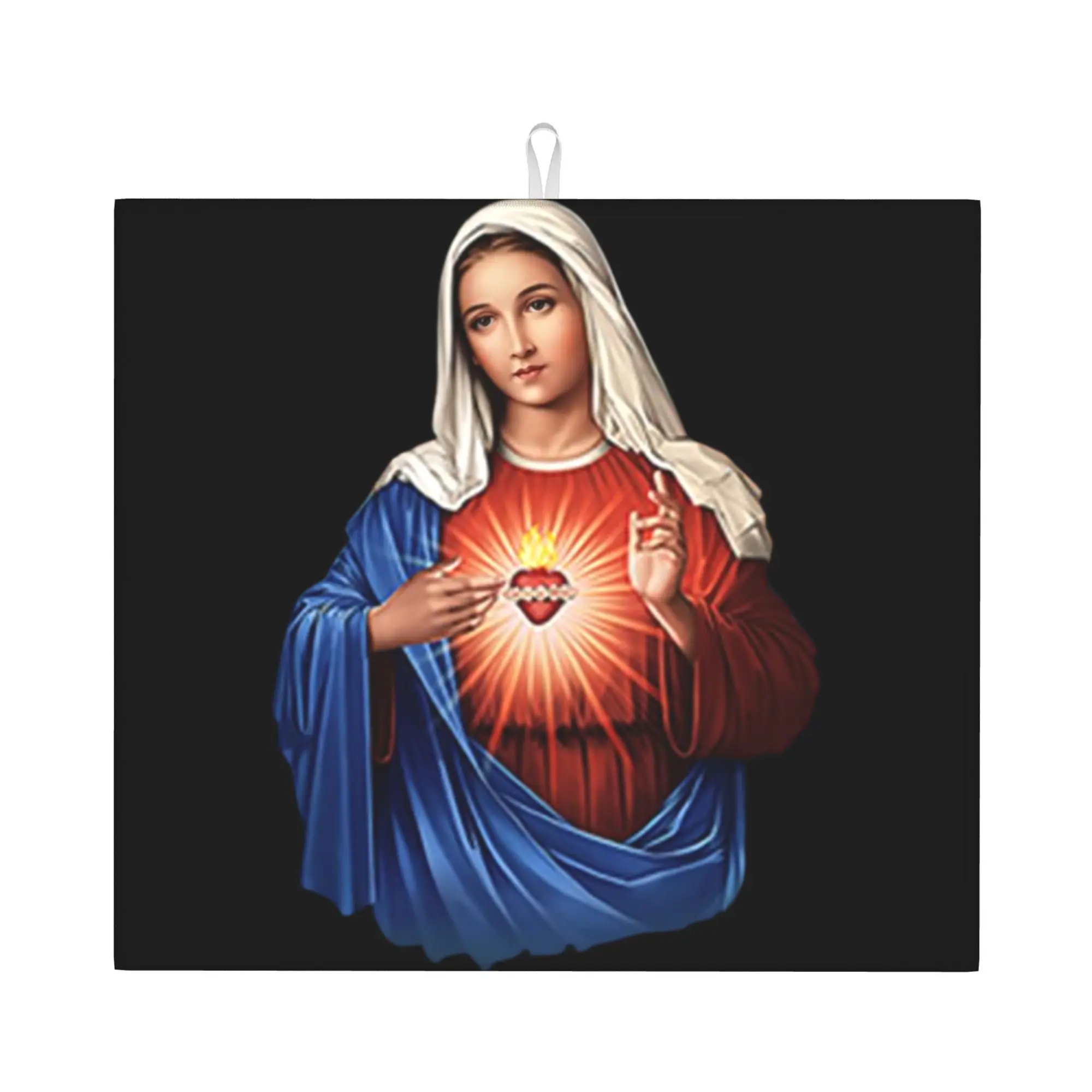 Virgen De Guadalupe Virgin Mary Non Slip Kitchen Counter Protector Mat Barware Tableware Reusable Drying Mat For Kitchen