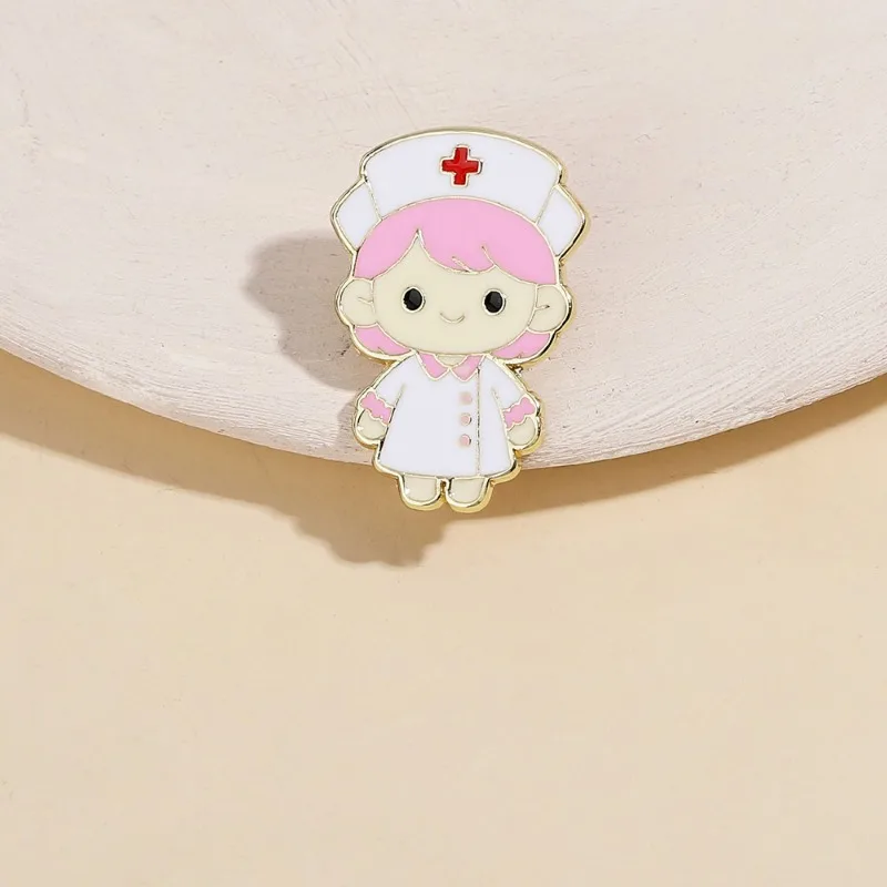 شارات تصميم سيارة الإسعاف للممرضات الكرتونية، دبابيس سبيكة من سلسلة طبية للمستشفى الإبداعي، ملحقات حقيبة الملابس، هدايا للأصدقاء #6