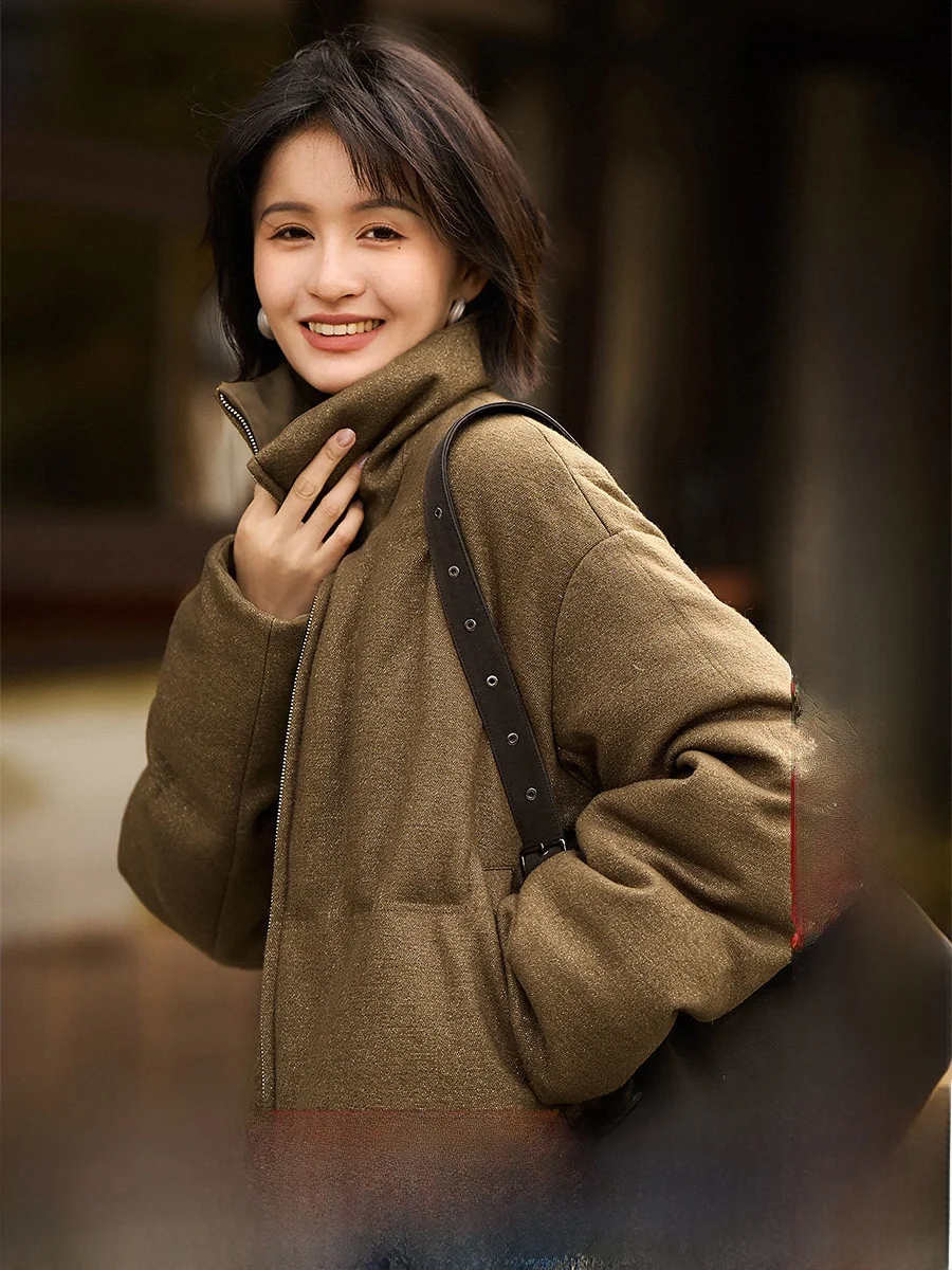 

Double-Sided Wear Faionable ort Goose down Jaet Women's Ele Sle 95% White Goose down Warmth Comfortable Spring