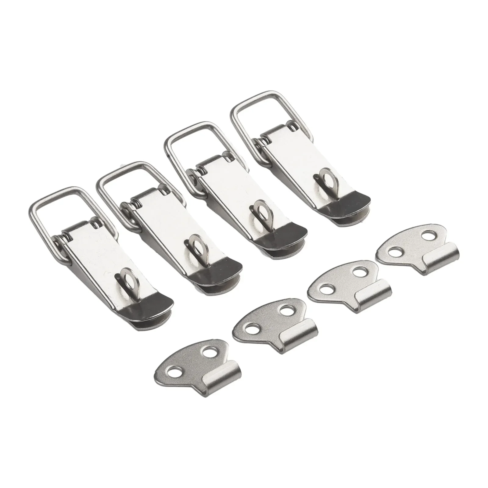 Metal Lock Latches Cabinets Home Improvement Closets Door Hardware High Quality Silver 4PCS Cold Rolled Steel Protable