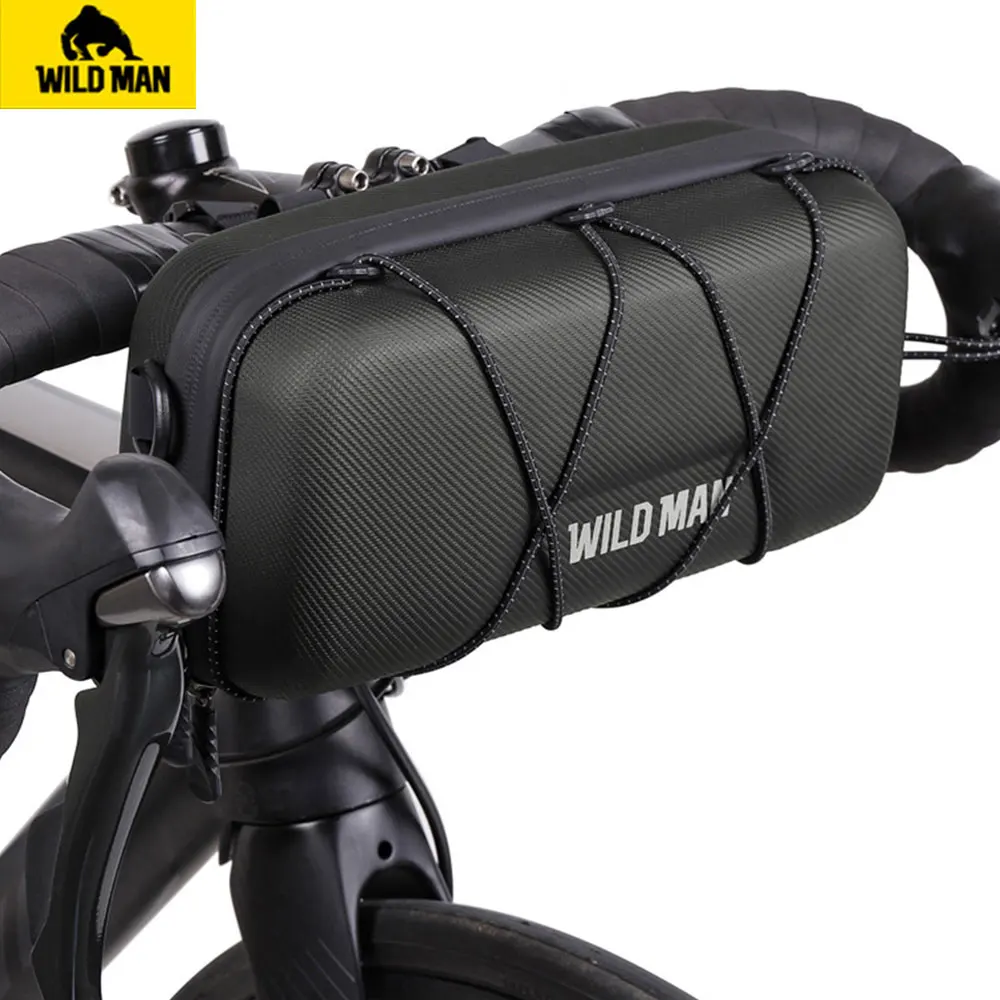 WILD MAN New Bike Handlebar Bag Bicycle Bags EVA Hard Shell Bike Bag Multifunction Portable Shoulder Bag Bike Accessorie