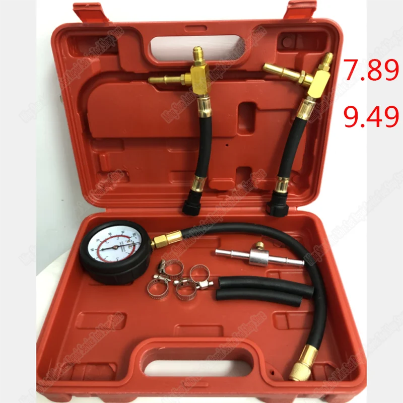 Quick Connected Fuel Injection Pump Pressure Tester Gauge With Valve 0-100PSI