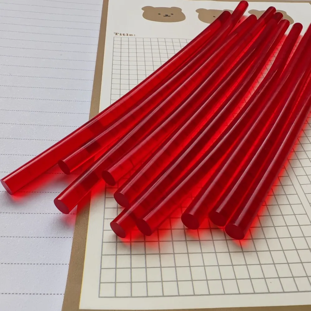 20Pcs/Lot Transparent Blood red Hot melt adhesive rod Elastic force Rubber strip Low viscosity DIY Mermaid Tears