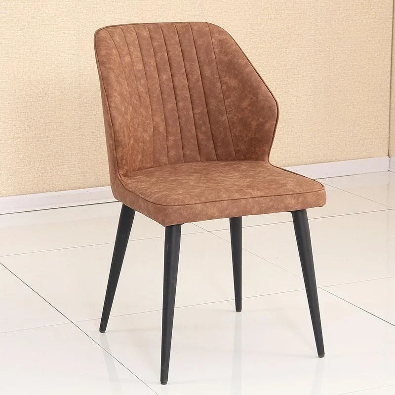For Sillas Modernas Home Furniture Restaurant Ome Modern Design PU Leather Dining Chair with Iron Legs