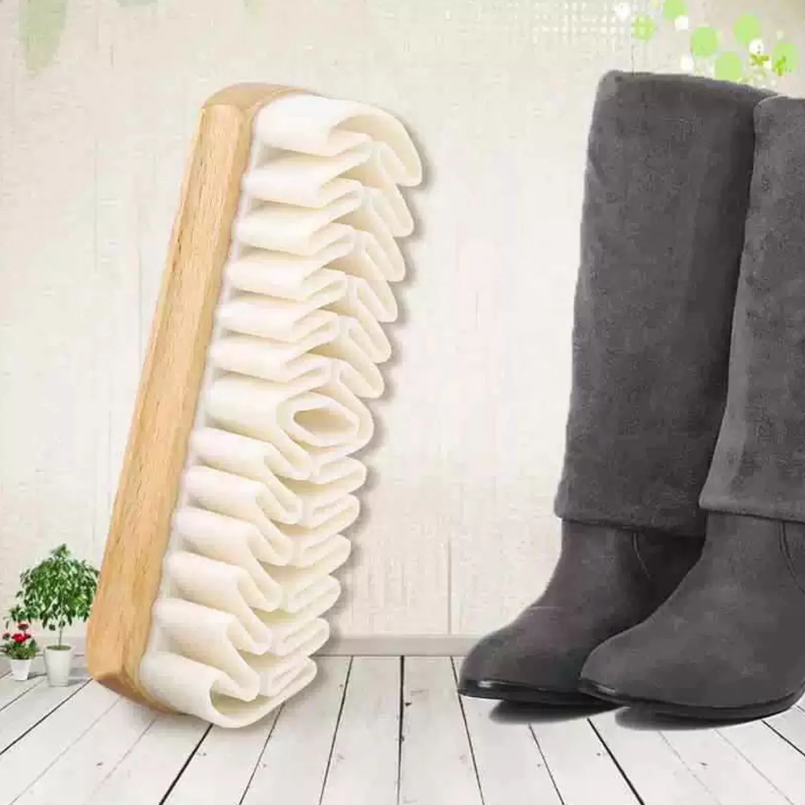 

C5 Suede Shoe Brush With Wooden Handle Suede Boots Brush Suede Cleaning Brush For Shoes Bags Jacket Purse Sofa Dust Wipe