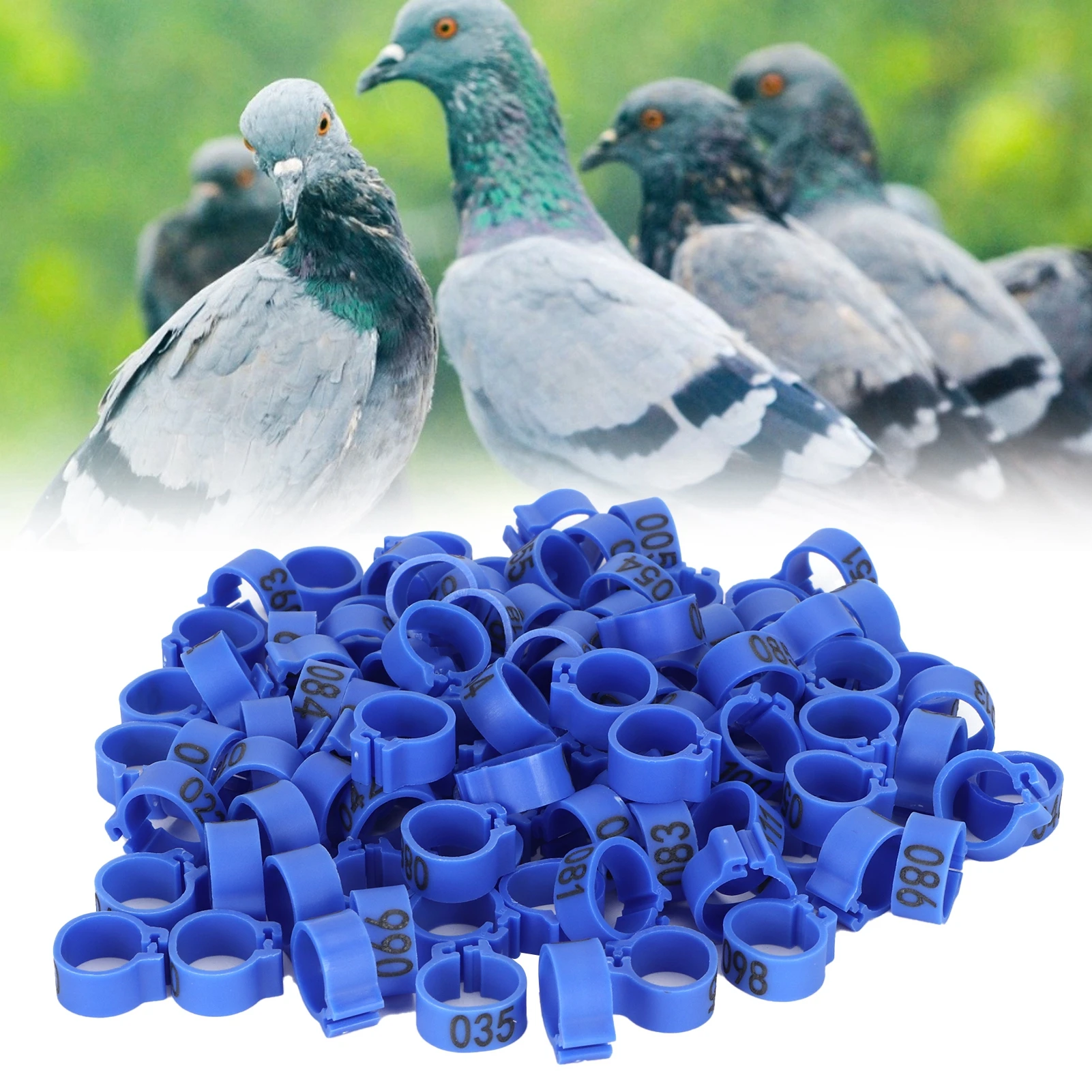 100Pcs Bird Foot Rings Bands 10mm 001-100 Numbered Pigeons Identify Clip Poultry Supply