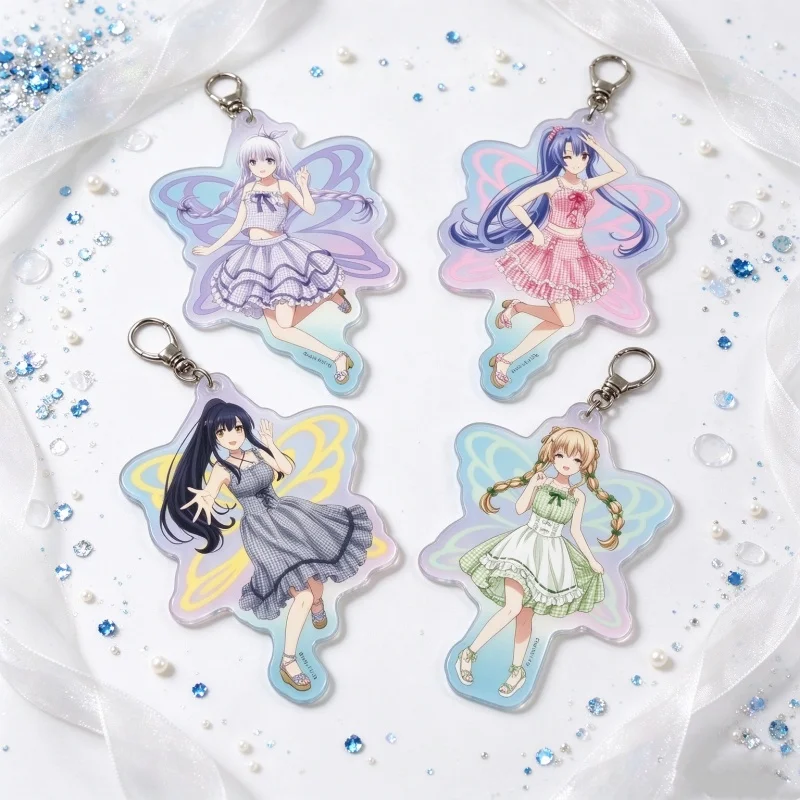 Friends Gifts Anime Summer Pockets6CM Acrylic Pendant Keychain Tsumugi Wenders/Shiroha Naruse/Ao Sorakado/Kamome Kushima Display