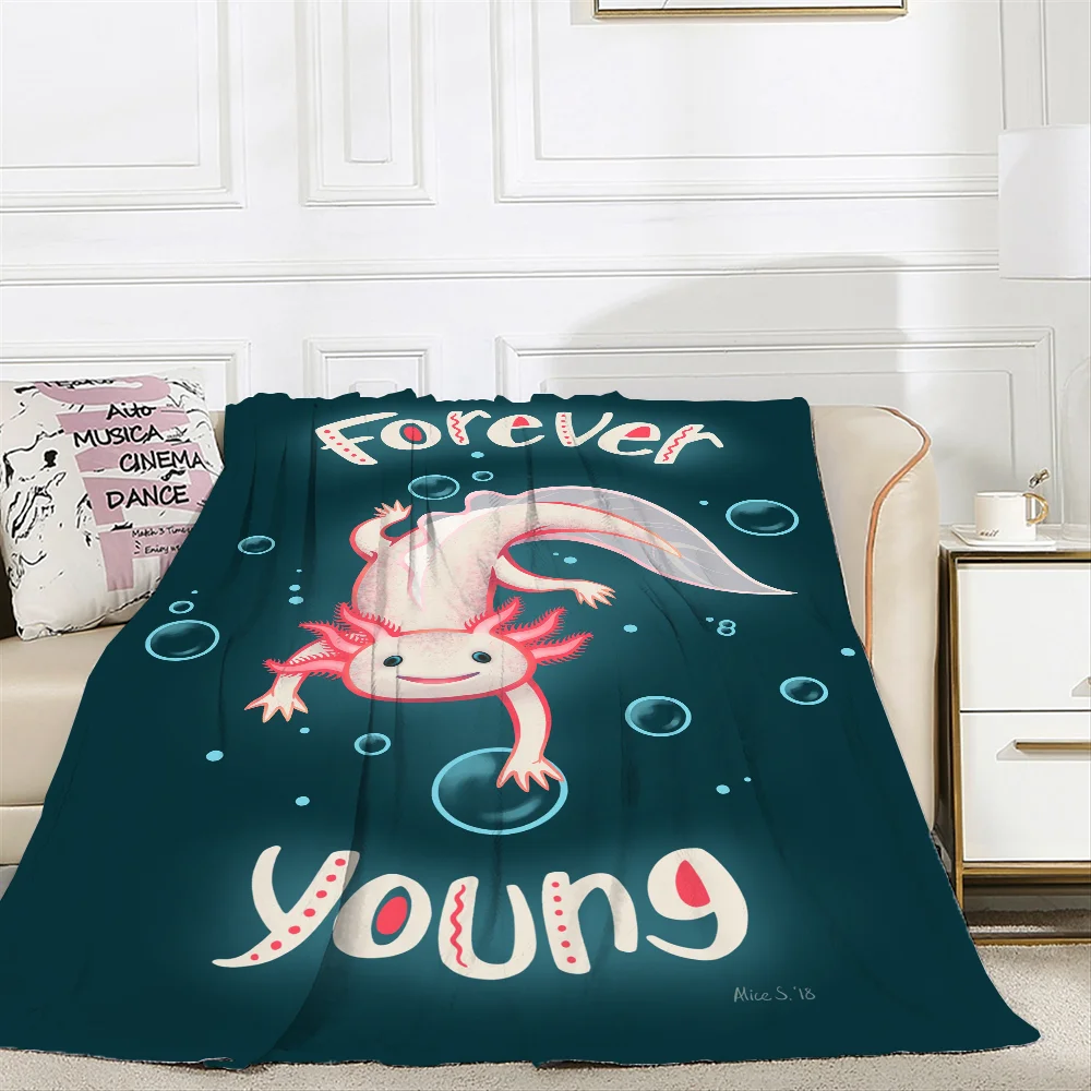 Cute Axolotl Summer Blanket 150x200 Interior for Home Fleece Blanket Large Bed Blankets for Decorative Sofa Blankets & Throw