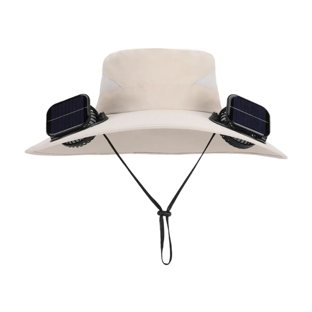 

Creative Anti UV Solar Fan Hat Solar Charging ​​Rechargeable​​ Sun Visor Cap Wide Brim Breathable Fishing Hat Summer