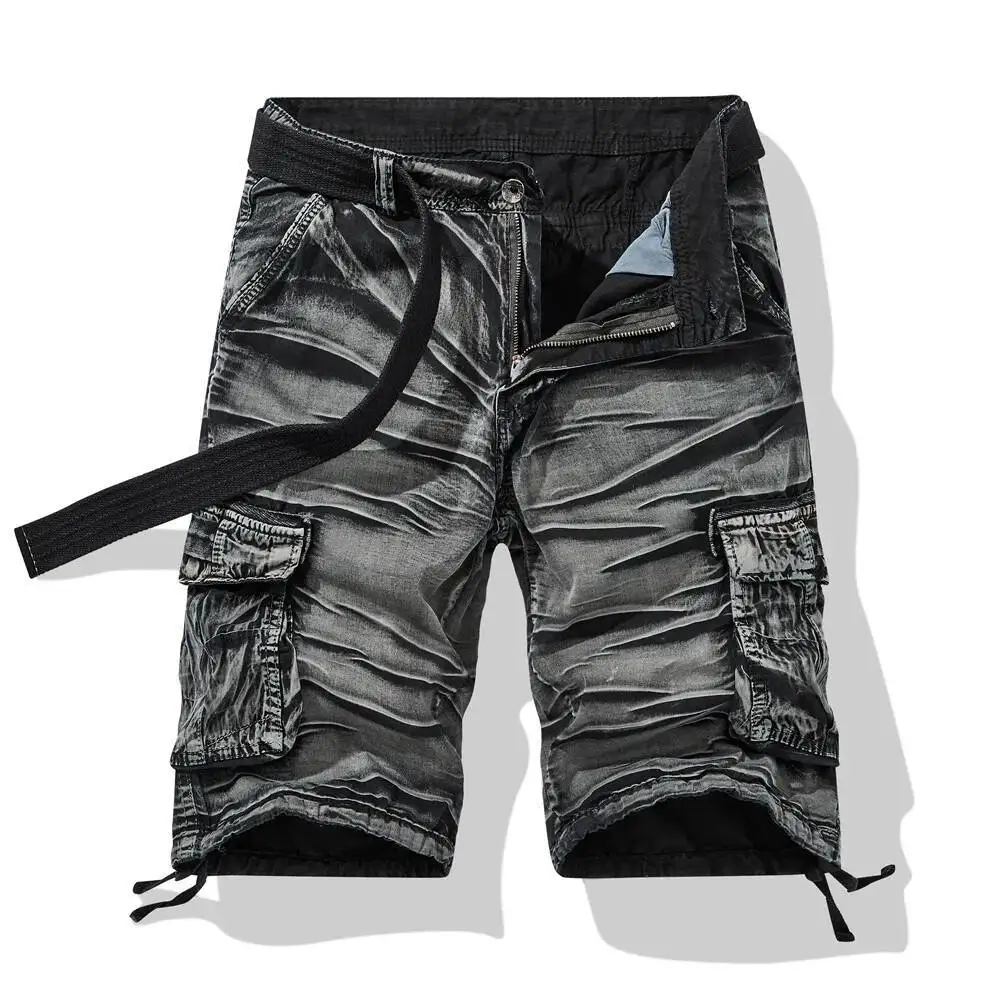 

Summer New Camouflage Tactical Military Cargo Cotton Casual Loose Camo Men Shorts No Belt