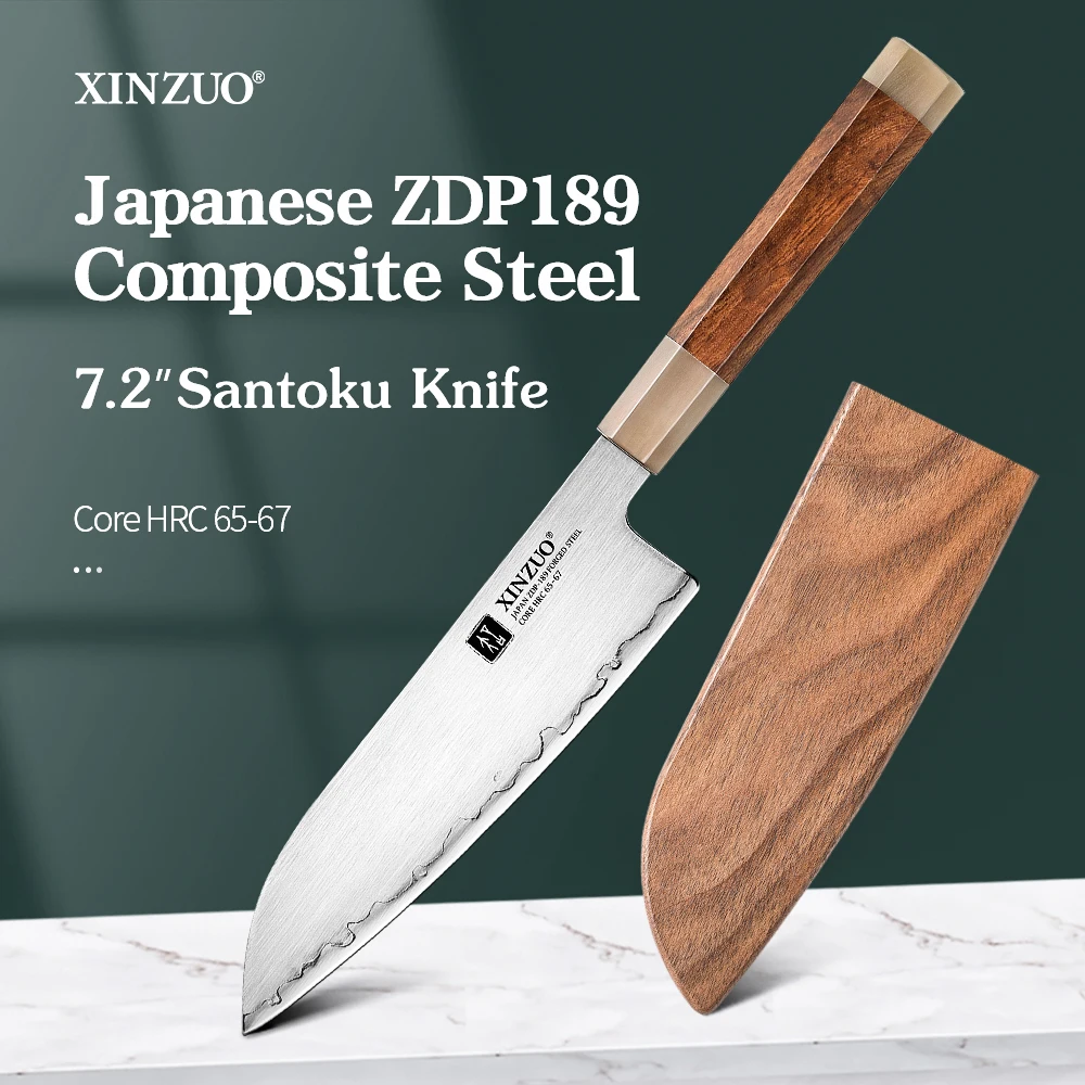 XINZUO 7.2“ Inch Santoku Knives SUS405 Stainless Steel Classic Japanese Design Slicing Fruit Vegetabie  Home Kitchen Knife