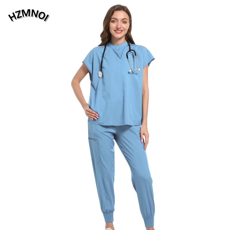 Summer Medical Oral working Suit Set, Operating Room Elastic Sleeveless Brush Hand Suit, Beauty Spa Leisure Jogging Scrub Suit