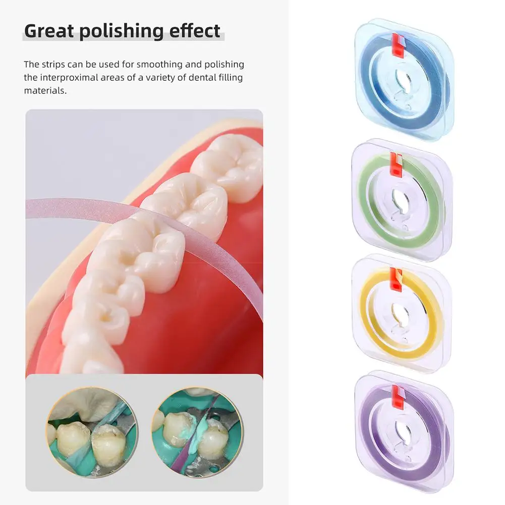 1pc Dental Polishing Strip Roll Resin Teeth Grinding Shaping Dental Whitening Dentistry Strips Sanding Y0p0