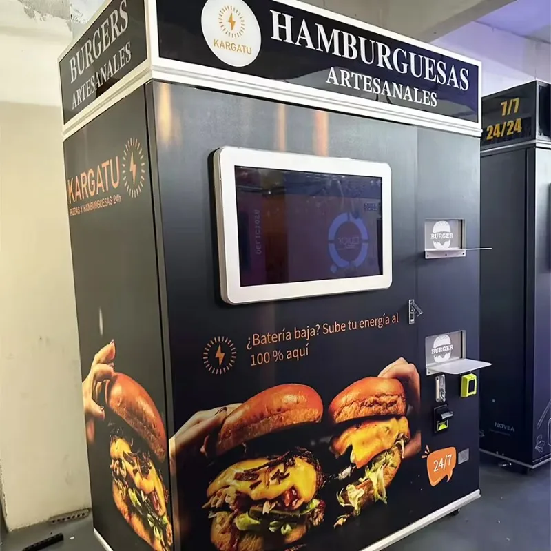 Customized Metal Pizza Vending Machine with QR Code Fully Automatic Touchscreen and Cloud-Based Management