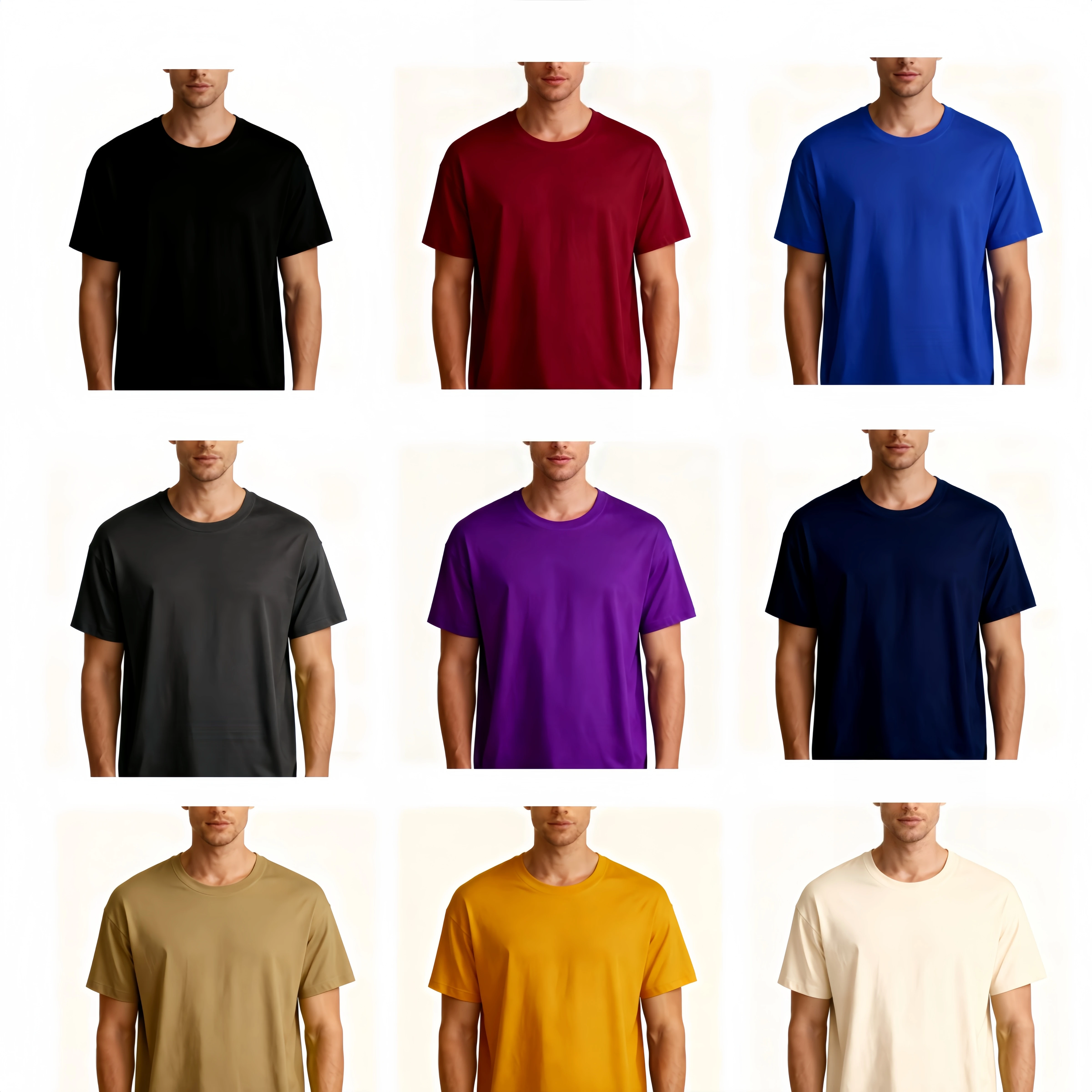 200 g/m2 Herren-T-Shirt aus reiner Baumwolle, kurzärmelig, Rundhalsausschnitt, weich, bequem, atmungsaktiv, modisches Oberteil in verschiedenen Farben