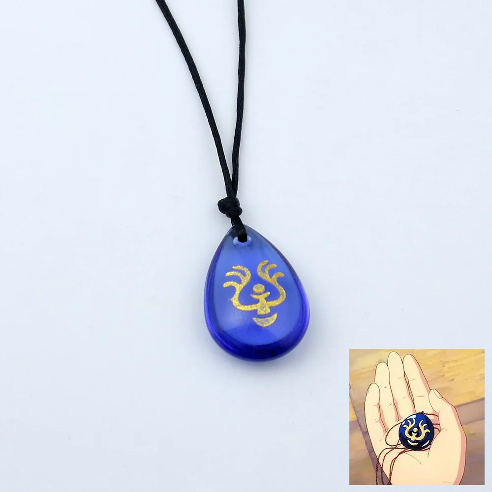 أنيمي غامض السماء حجر قلادة القلعة الفتيات تأثيري الدعائم القلائد الزجاجية للنساء الرجال مجوهرات اكسسوارات هدايا