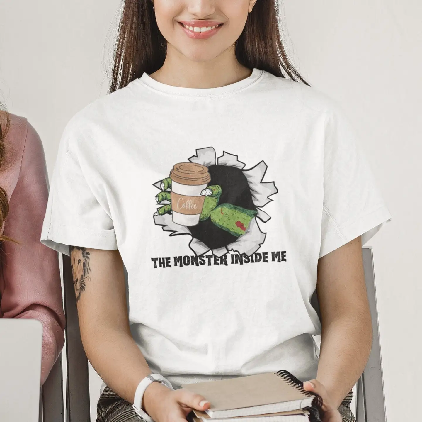 Coffee Halloween T Shirt The Monster Inside Me Bartender Lover