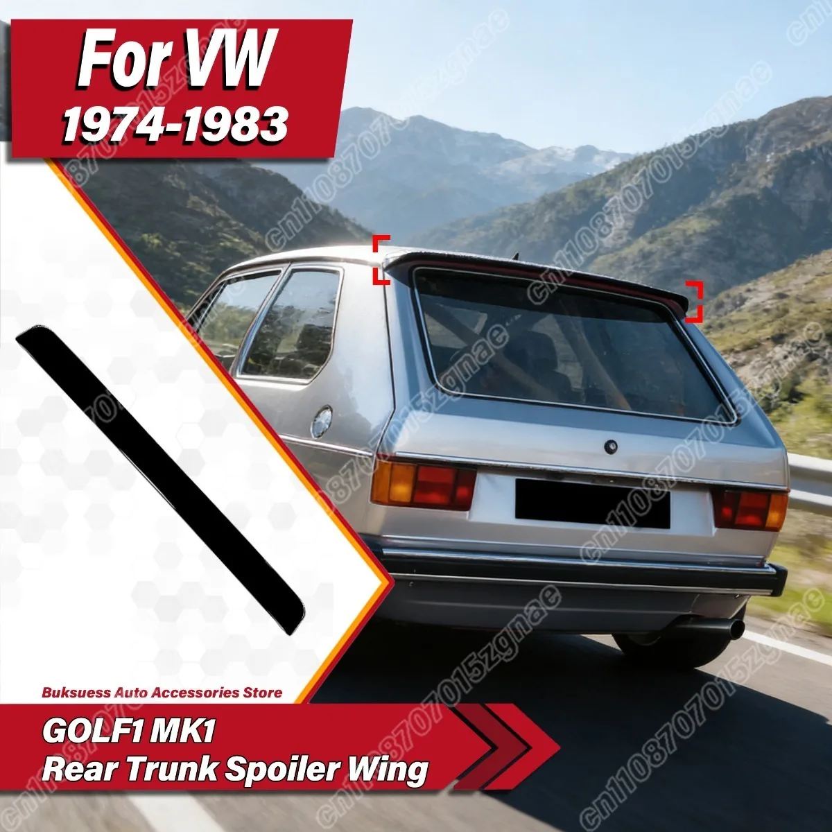 

For VW Golf1 MK1 1974 1975 1976 1977 1978 1979 1980 1981 1982 1983 Car Rear Trunk Spoiler ABS Tail Wing Body Modification Kit