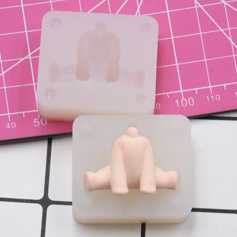 

Q Version Cartoon Open-legged Doll Body Mold/Hand DIY Ultra-light Clay Soft Pottery Resin Clay Figure Cute Body Silicone Mold