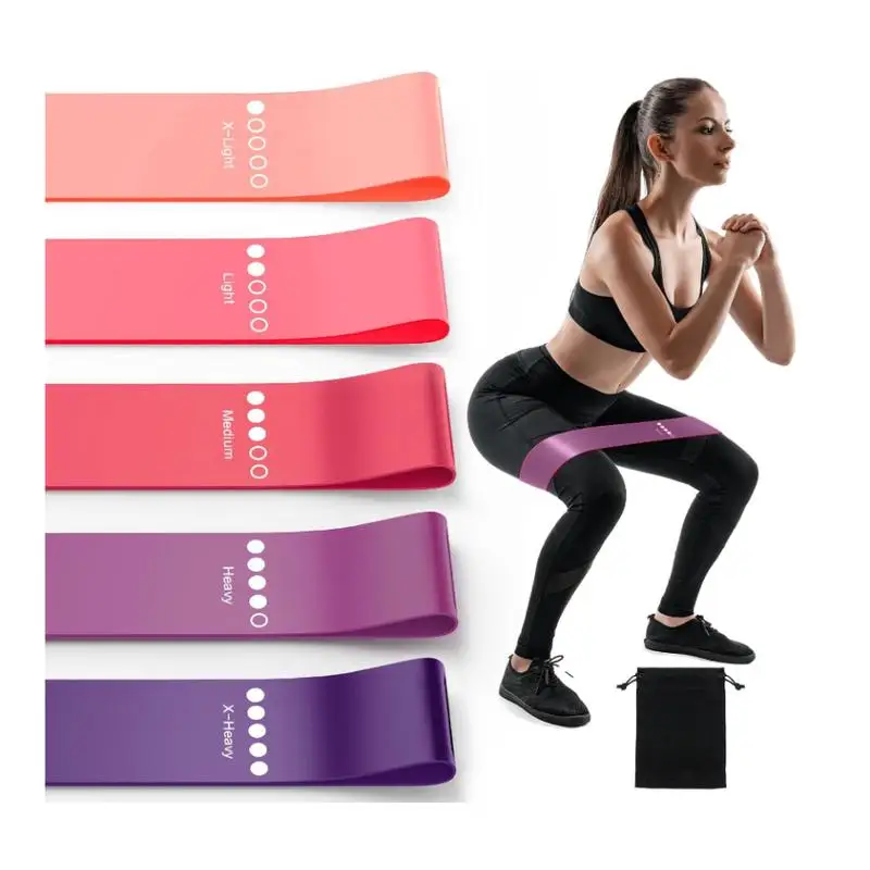 5pcs Resistance Bands Set, Fitness Elastic Loops, Yoga Starter Kit, Glute & Leg Stretch Bands, Pilates Resistance Bands