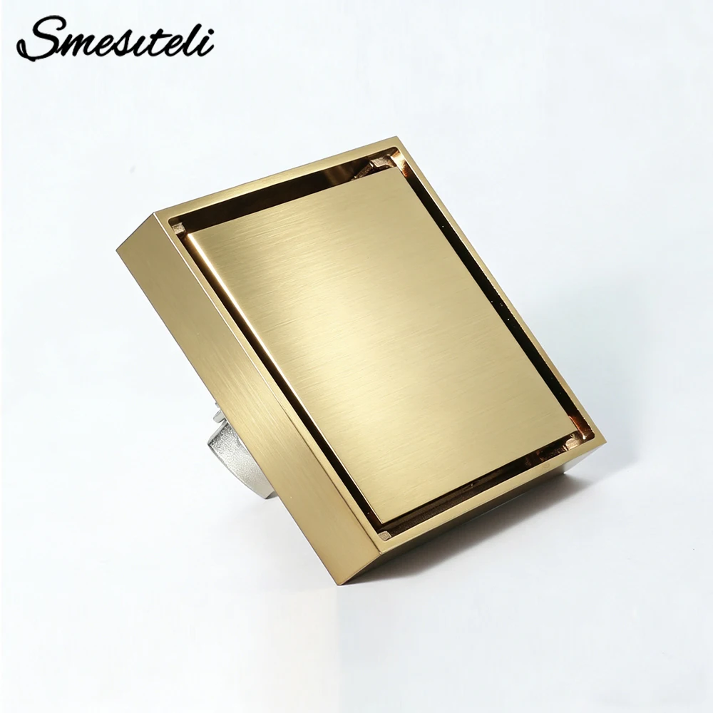 

Слив из розового золота Невидимые аксессуары для ванной комнаты Слив в пол Квадратный слив для мусора Фильтрованная вода