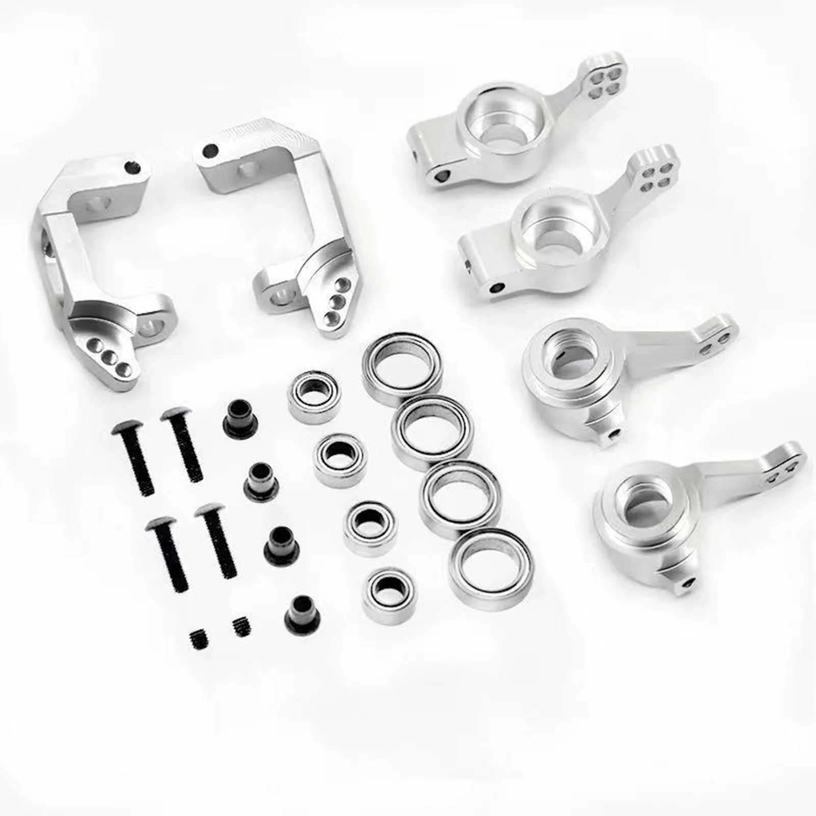 1set 1/10 Aluminum Alloy Steering Upgrade Kit for HSP 94123, 94111, 94107, 94170 – Includes Ball Bearings – Parts 102010, 102011
