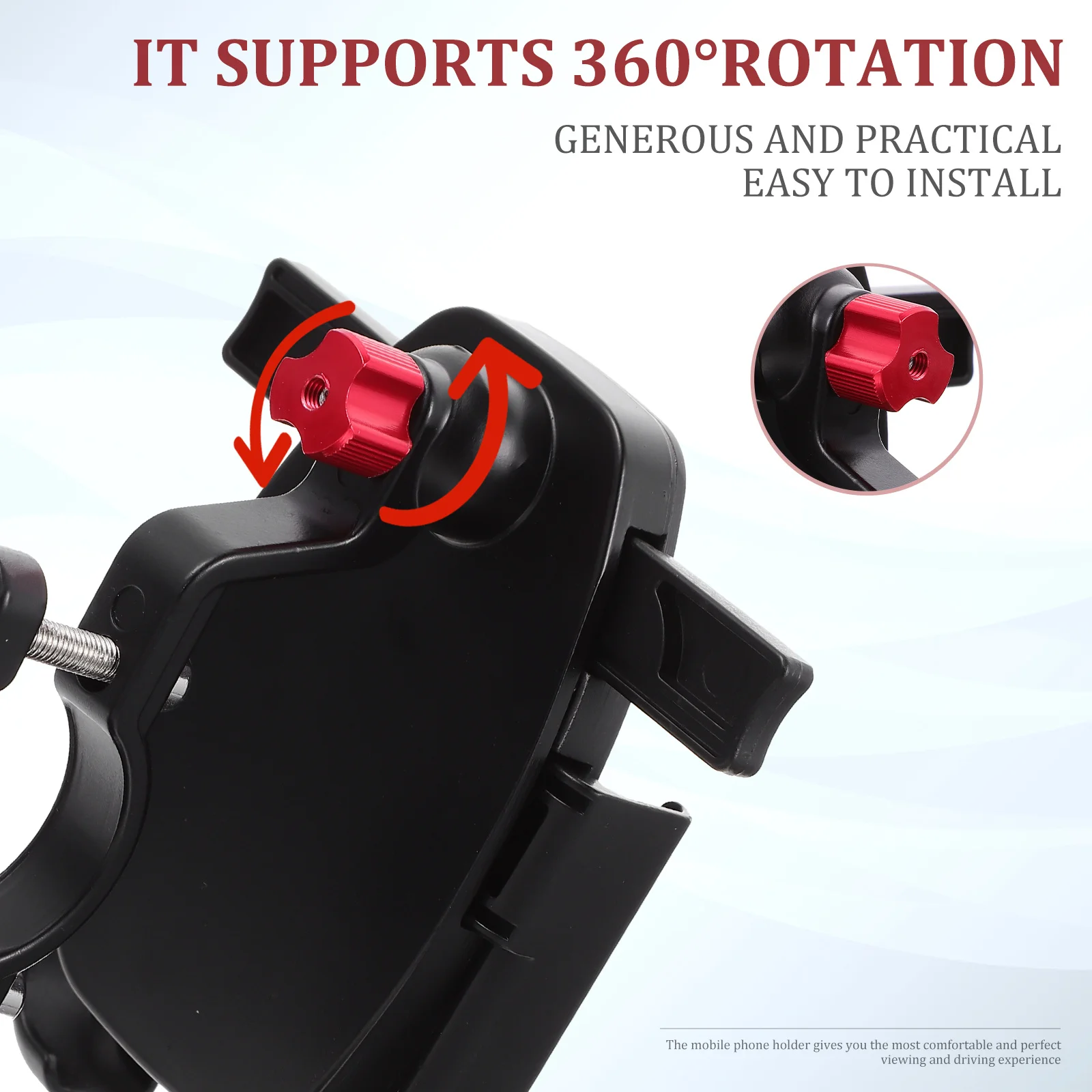 

1pc Universal Bike Phone Holder Adjustable 360° Rotation Motorcycle Handlebar Mount For Cycling Navigation Anti-Skid Tool-Free