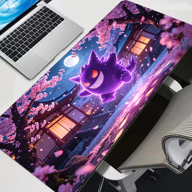 Tapis de souris Kawaii, accessoires de jeu, tapis de bureau pour clavier d'ordinateur PC, alfombrilla xxl, tapis de souris G-Gengar à fleurs de cerisier