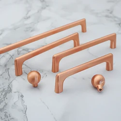 Rose Gold Cabinet Handles Round Ball Door Knobs for Drawer Modern Wardrobe Cupboard Pulls Minimalism Alloy Furniture Hardware