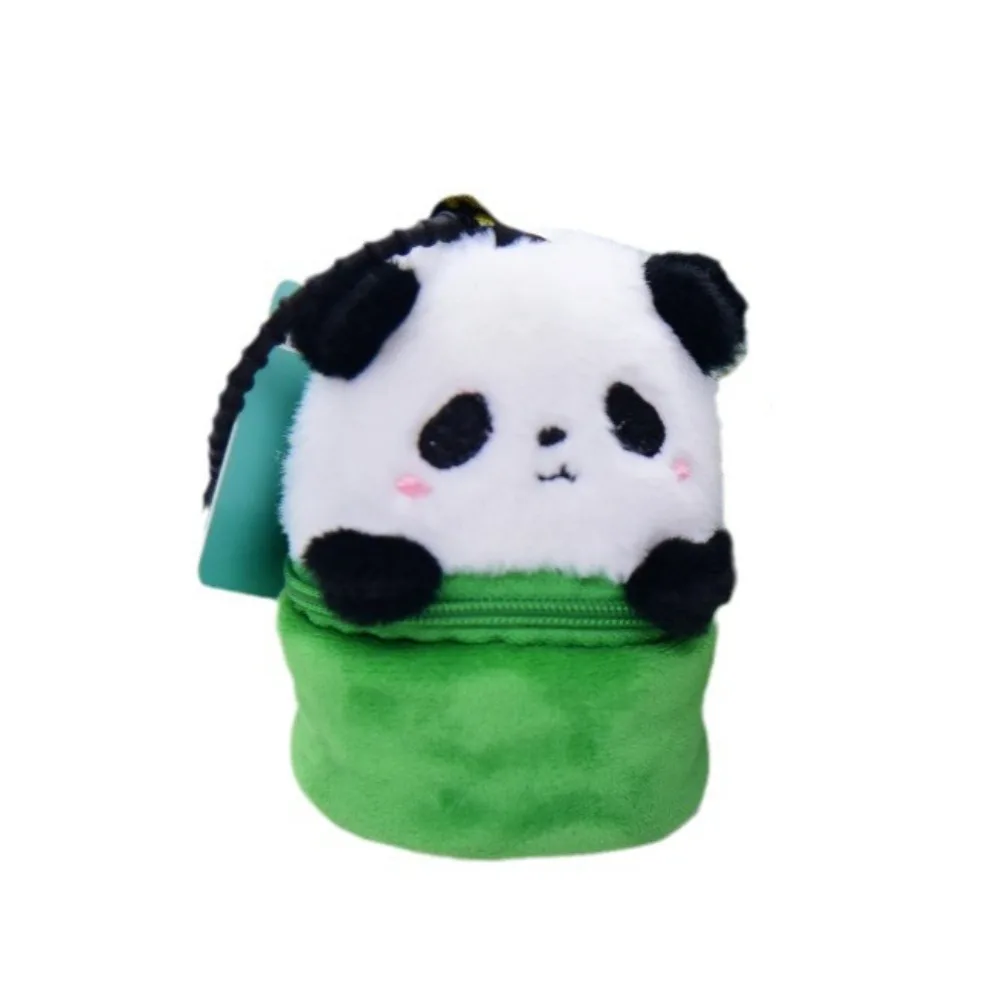 Panda Tube Plush Coin Purse Pendant Creative Panda Plush Keychain Panda Doll Cute Cartoon Zero Wallet Children Gift