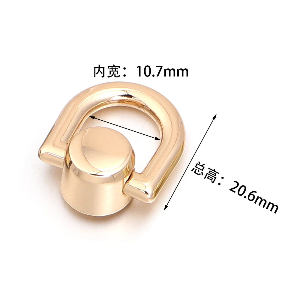 D-shaped Ring Bag Side Clip Buckles Retro Metal Double D Buckle Handbag Chain Handles Connector Bag Strap Hardware Accessories