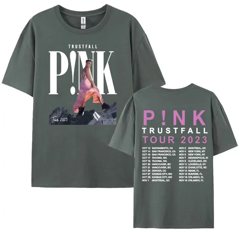 Singer Pink P! Nk Trustfall Album Tour 2024 T Shirts Men Women's Hip Hop Aesthetic Retro T-shirt Fashion Casual Oversized Tshirt