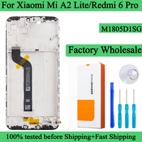 M1805D1SG 100% Tested Premium Lcd For Xiaomi Mi A2 Lite Display Touch Screen Digitizer Assembly For Redmi 6 Pro Lcd With Frame