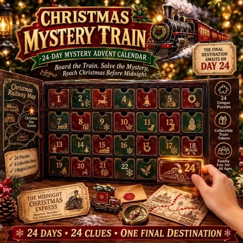 24 Day Mysterious Adventure Christmas Advent Calendar 6Themed Christmas Puzzle Games Escape Room Style Christmas Decoration Gift