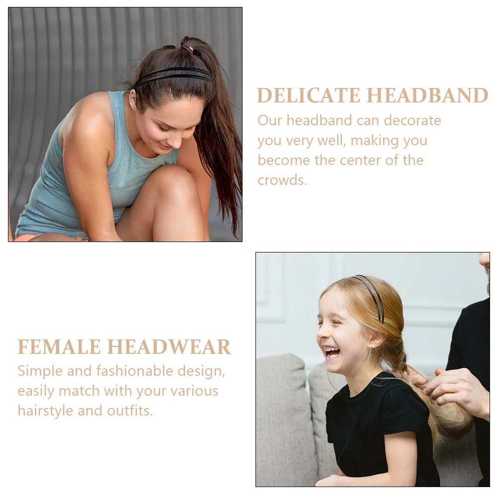 

Non slip Women Lightweight Delicate Headband Vintage Plastic Hair Durable Stylish Decorative Two Tier Headwear Girls