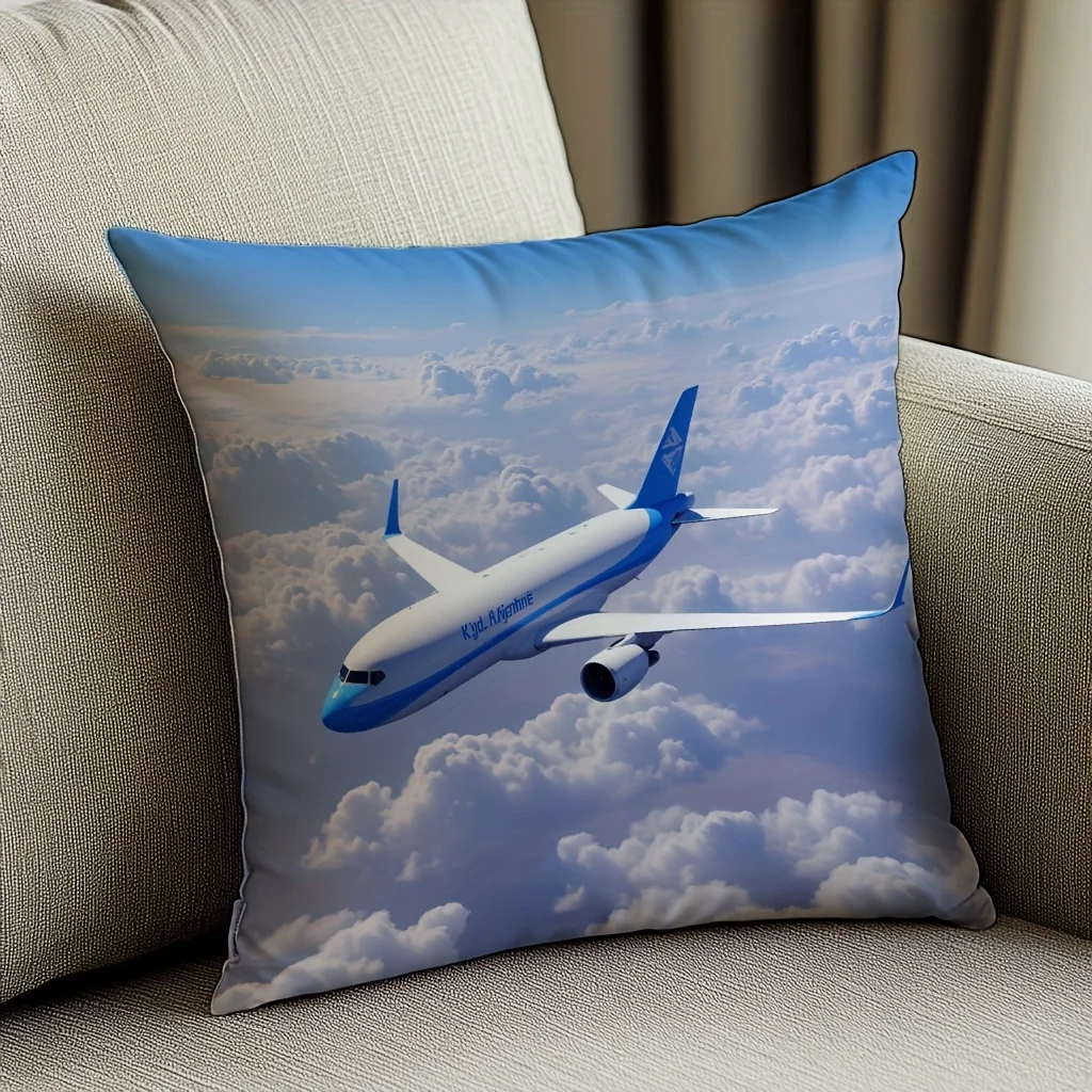 1pc Airplane Pillow Cover, Ideal Birthday Gift for Friends, Home Decor for Bedroom & Sofa, No Pillow Insert