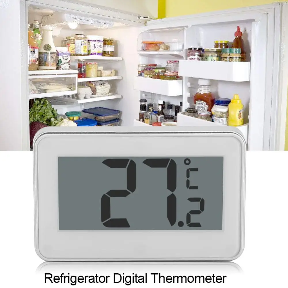 Electronic Thermometer Household Digital Temperature Meter Refrigerator Wall Hanging Thermometer Freezer Frost Alarm Thermometer